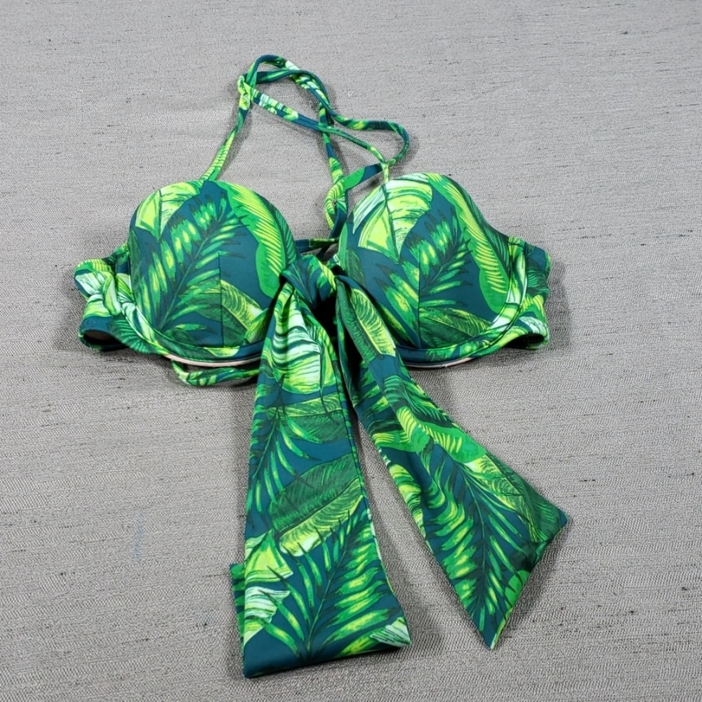 Shade & Shore Light Lift Palm Print Bow Bikini Top - Picture 2 of 6